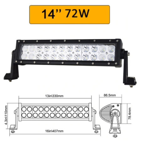 LED BAR 72W  14" + instalatie electrica